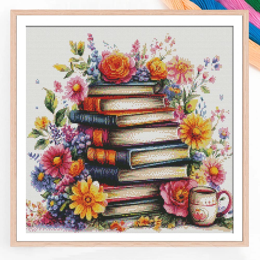 Kit Punto Croce con Dipinto Floreale, Set Fai-da-Te, Ricamo a Mano Margherite, Decorazione per Soggiorno e Ingresso, Quadro Decorativo alla Moda