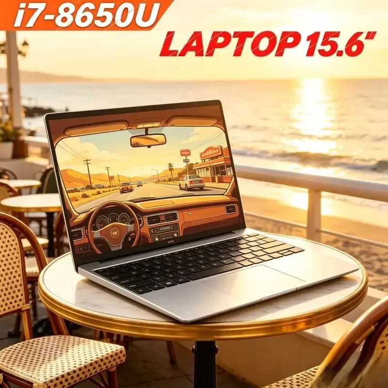 Laptop da 15,6 Pollici, Schermo 120Hz, I7-8650U, 32GB RAM, 2TB di Ampio Spazio, Specifiche Eccezionali, Potenzia i Tuoi Viaggi e la Vita Quotidiana