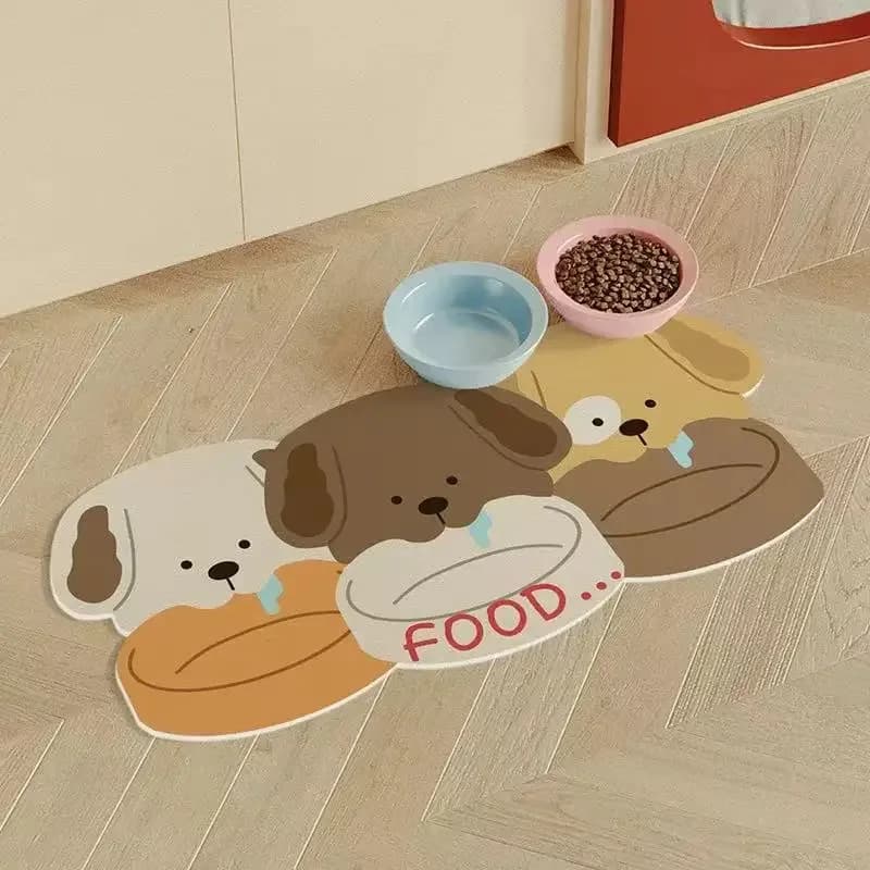 Tappetino per animali domestici in terra diatomacea VIKAMA, vassoio per l'alimentazione a prova di perdite per cani e gatti, tappetino antiscivolo ad asciugatura rapida