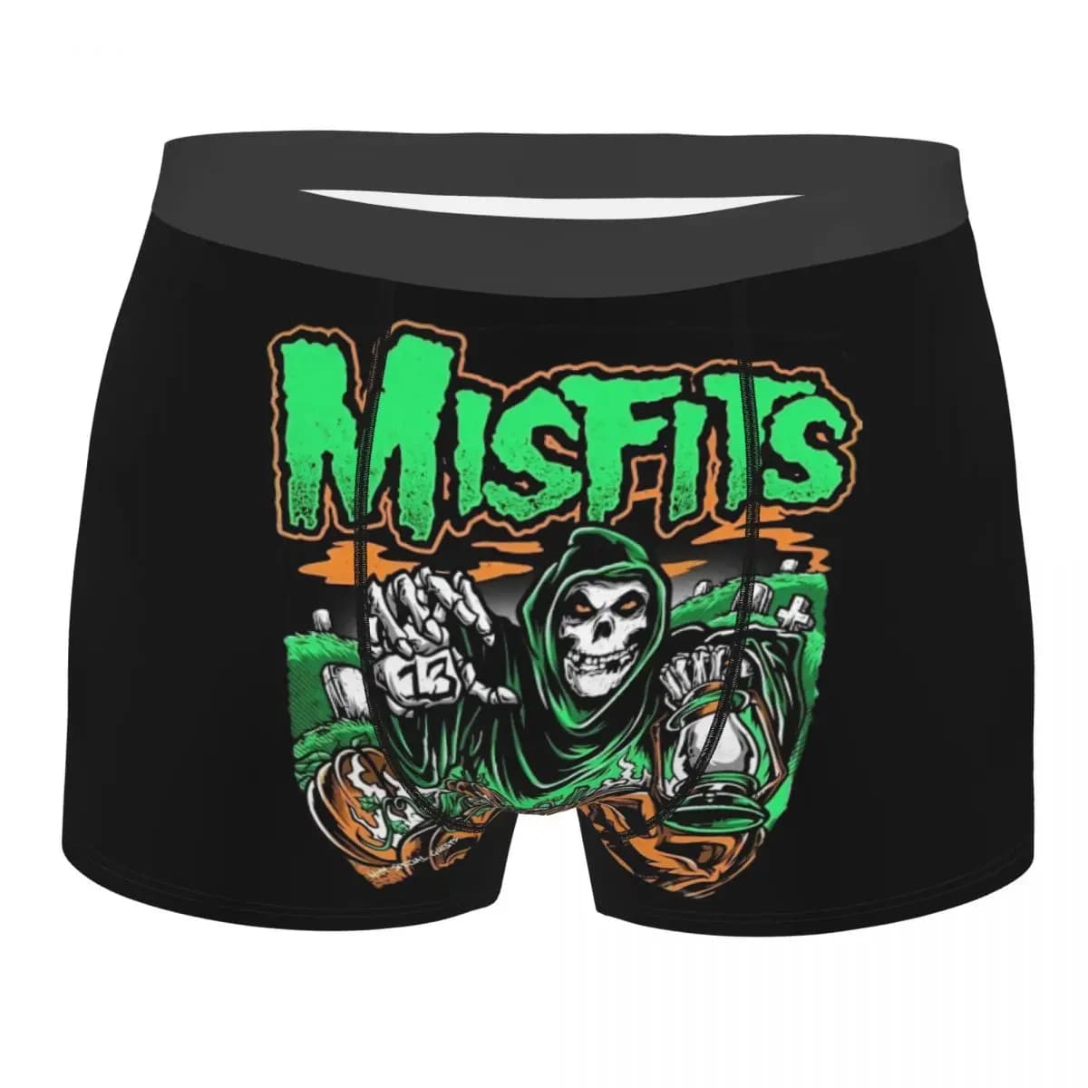 Intimo personalizzato Misfits Horror Punk Rock Band per uomo, boxer elasticizzati