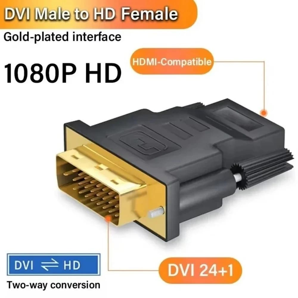 Adattatore DVI a HDTV Connettore DVI 24+1 maschio a HDMI femmina Adattatore DVI a HDMI compatibile Adattatore placcato in oro per proiettore HDTV