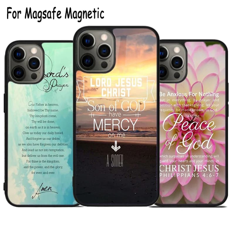 World Christian preghiera carica cassa del telefono per iPhone 17 Air 15 16 16e 14 13 11 12 Pro Max Plus Magsafe copertura paraurti magnetica