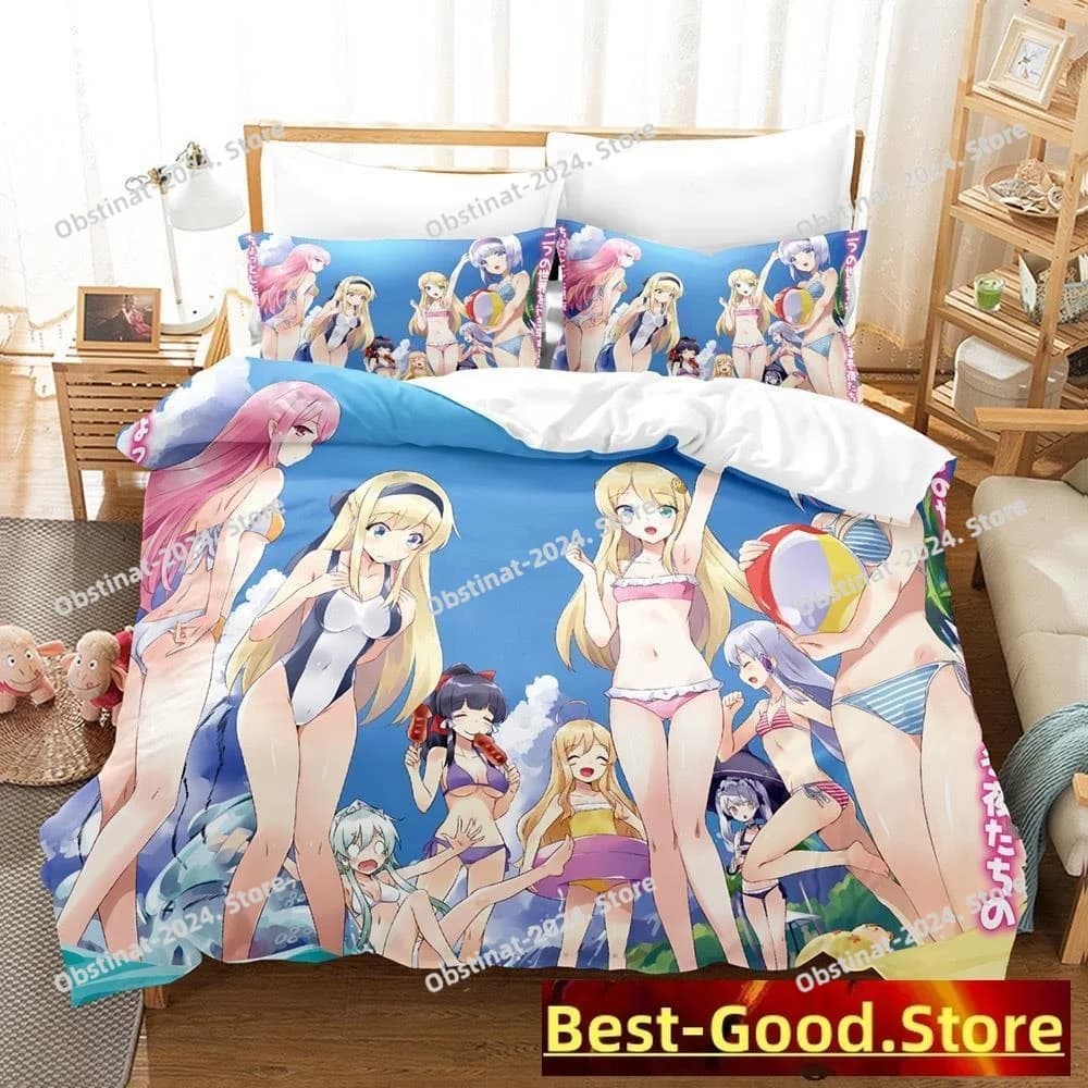 In Another World With My Smartphone Bedding Set Printed Duvet Cover Sheet Pillowcase Soft Quilt Cover Full Queen King Size Anime