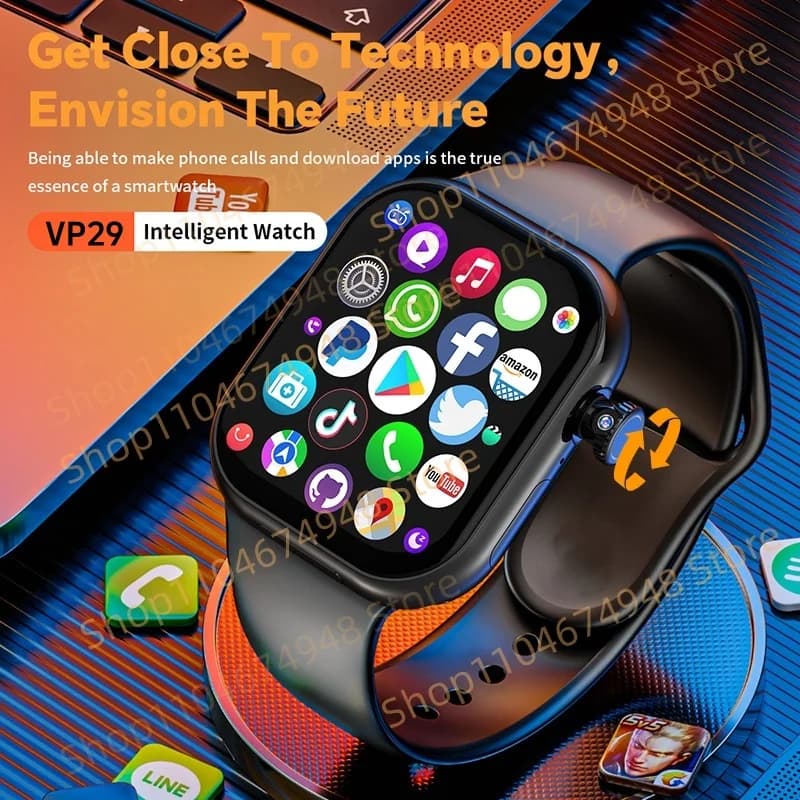 Orologio intelligente originale VP29 Smartwatch VP serie S10 Pluys con 180 ° Fotocamera rotante GPS WIFI Bussola NFC Slot per scheda SIM Google Play
