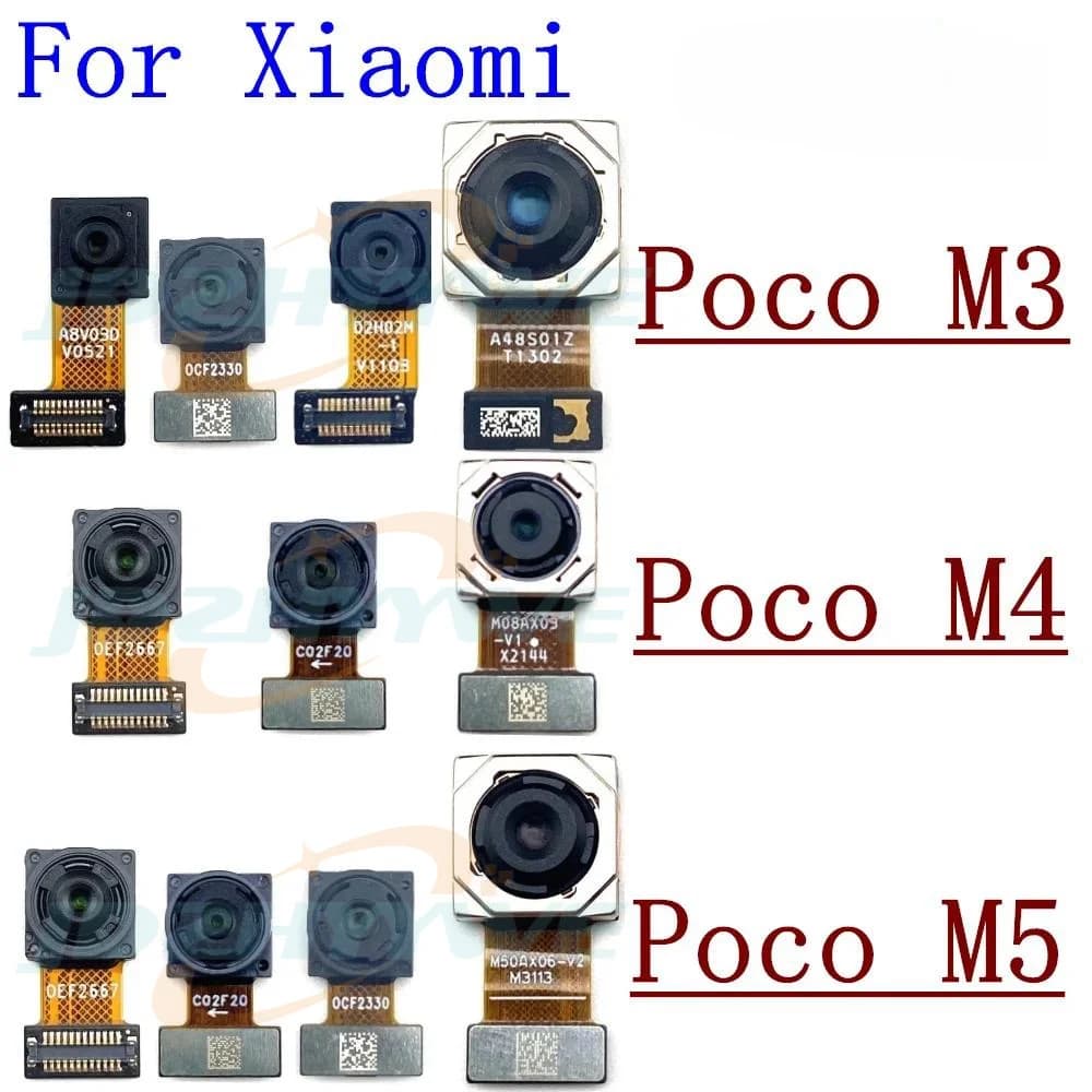 Fotocamera anteriore posteriore per Xiaomi Poco M3 M4 M5 Selfie frontale rivolto verso la parte posteriore principale del modulo telecamera larga parti del cavo flessibile