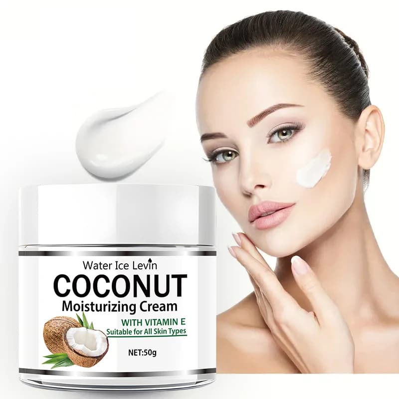 Coconut Oil Moisturizing Cream 50 g | Collagen and vitamin E | No alcohol | Suitable for all types of light skin | Moisturizing formula containing hyaluronic acid and retinol