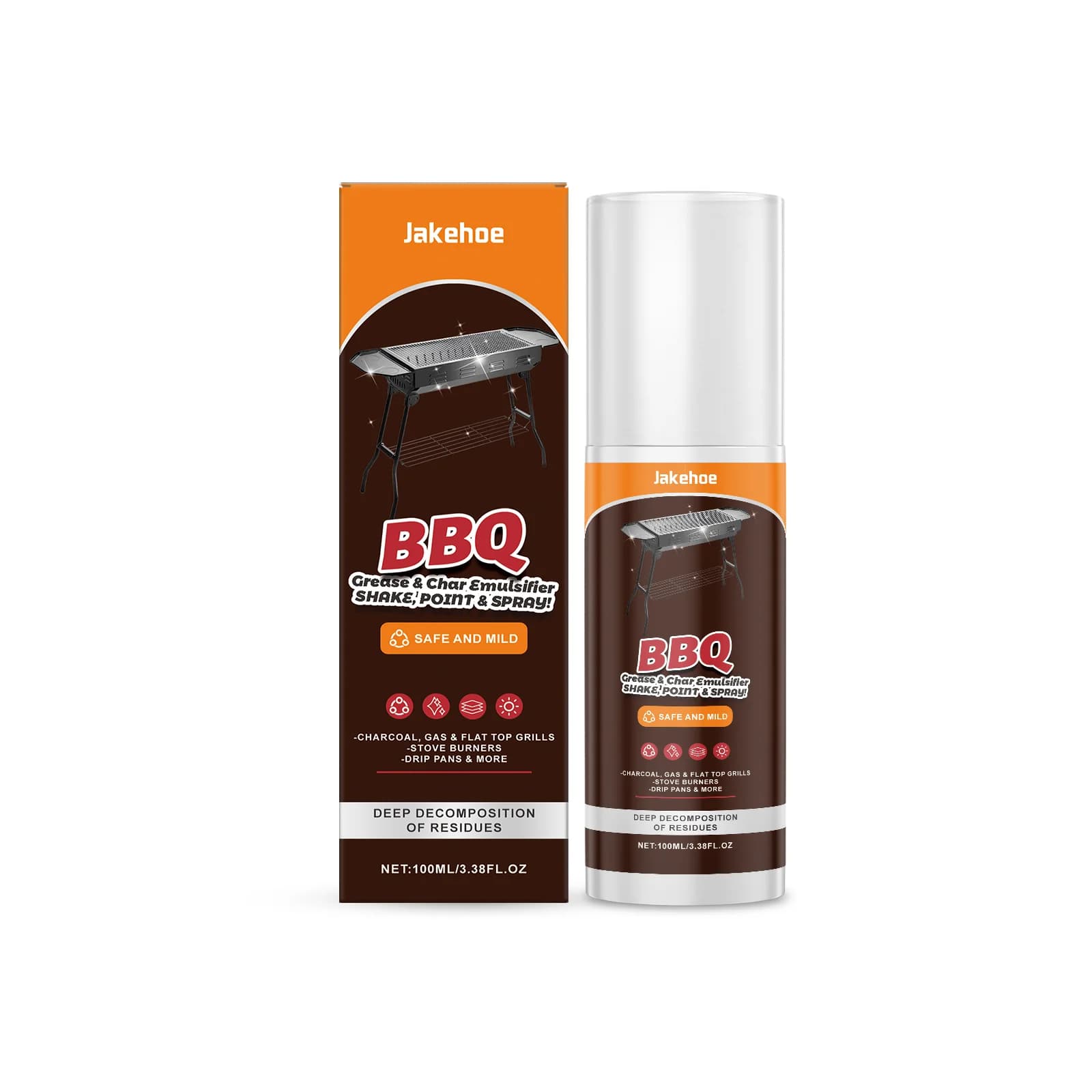 Jakehoe Outdoor BBQ Cleaner - For ovens and pans, removes grease and burnt stains, heavy load cleaner