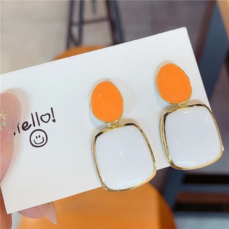 LATS Nuovi Orecchini Geometrici Ellittici Colorati di Design Trendy per Donne, Gioielli alla Moda, Idee Regalo