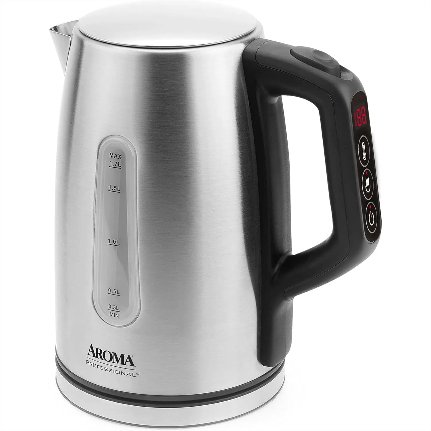 Bollitore Elettrico 1.7L 7 Tazze in Acciaio Inox con Controlli Digitali 1500W Ebollizione Rapida Spegnimento Automatico