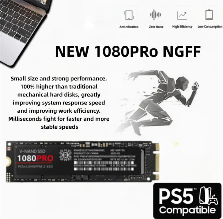 Original New 1080PRO M.2 NGFF Internal SSD Gaming Storage Drive For PS5 Game Console Desktop Laptop PC