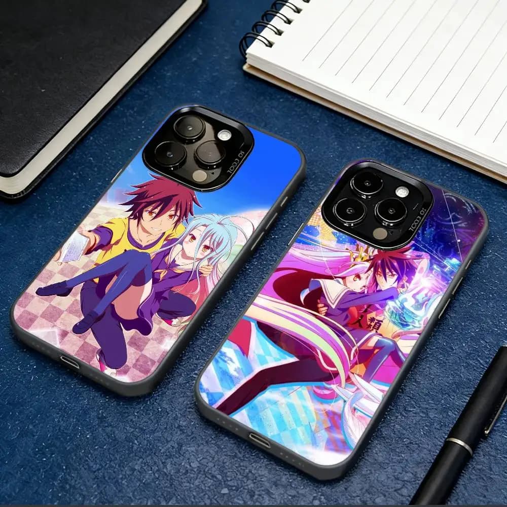 Cover per iPhone N-No G-Game N-No L-Life, per modelli 17, 16, 15, 14, 13, 12, 11 Plus, Pro Max, XS, con rivestimento interno colorato argentato