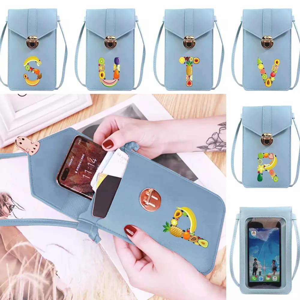 Shopping Bags Wallets Touch Screen Cell Phone Purse Crossbody Shoulder Bag Fruit Letter Print Handbag Perfect Travel Shopping