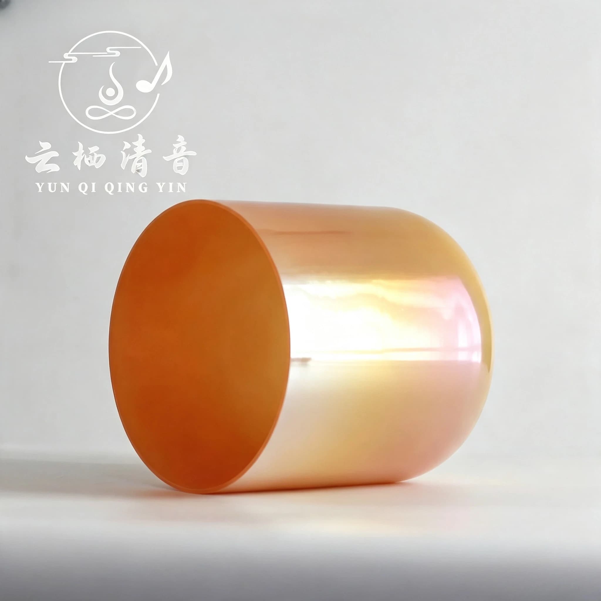 YUN QI QING YIN 440HZ Orange Clear Cosmic Light Alchemy Crystal Singing Bowl With Mallet Meditation Sound Healing Bowl