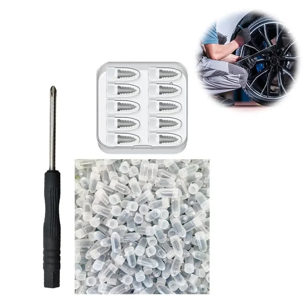 Kit Riparazione Pneumatici Auto e Moto: Tappi in Gomma per Forature, Strumento per Riparazione Pneumatici Tubeless