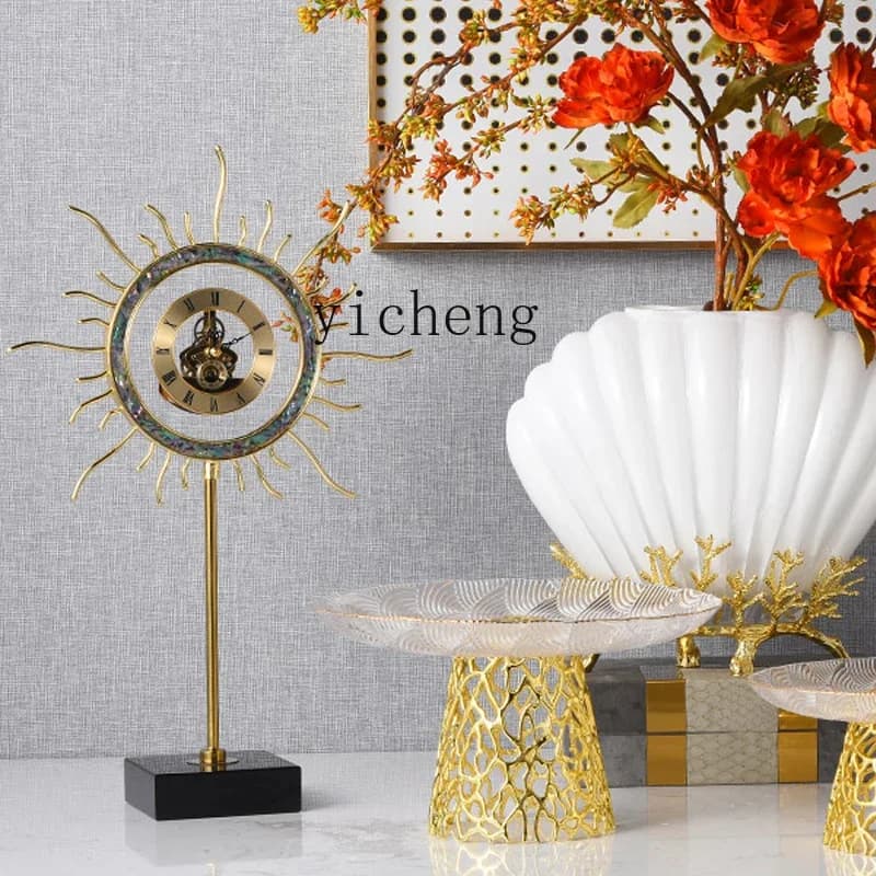 L7-14 clock decorative ornament European clock desk living room study desktop TV cabinet pendulum clock