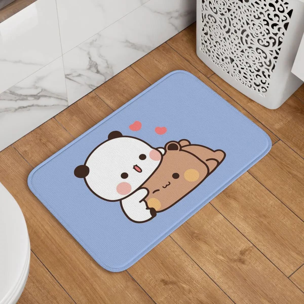 Bubu Dudu Panda Bears Cartoon Doormat Tappetino per ingresso cucina, tappetino antiscivolo per la casa, tappetino per soggiorno