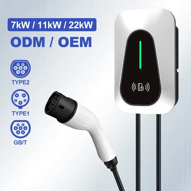 European-standard 7kW Type 2 EV Charger Card Reader Tuya App-compatible 32A AC207-253V Multi-color for Home Use