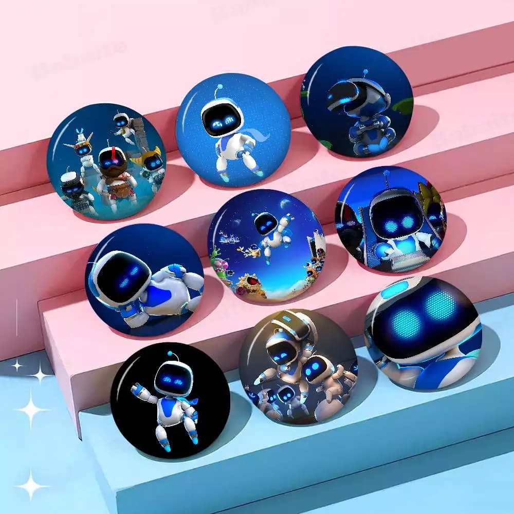 Cute A-AstroS Bot Tinplate Soft Button Pin Brooch Metal Badge Custom Jewelry Accessories Hat Bag Lapel