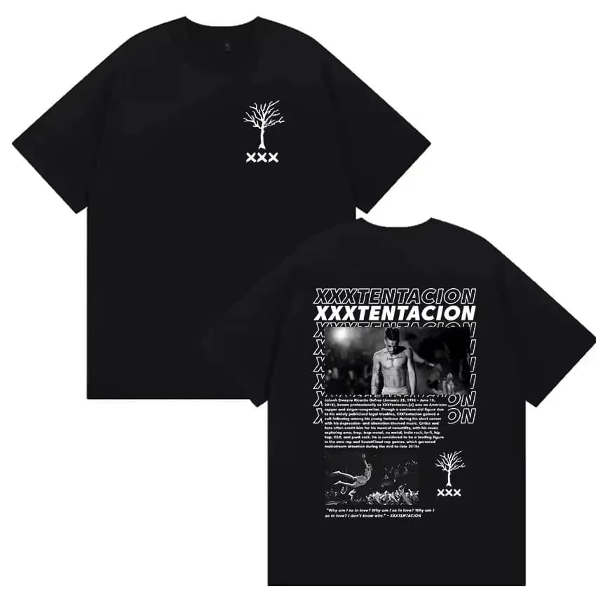 2026 Summer Bestseller Hip Hop Short Sleeve T-shirt Rapper XXXTentacion Album 2026 Graphic T Shirt Unisex Vintage Tees