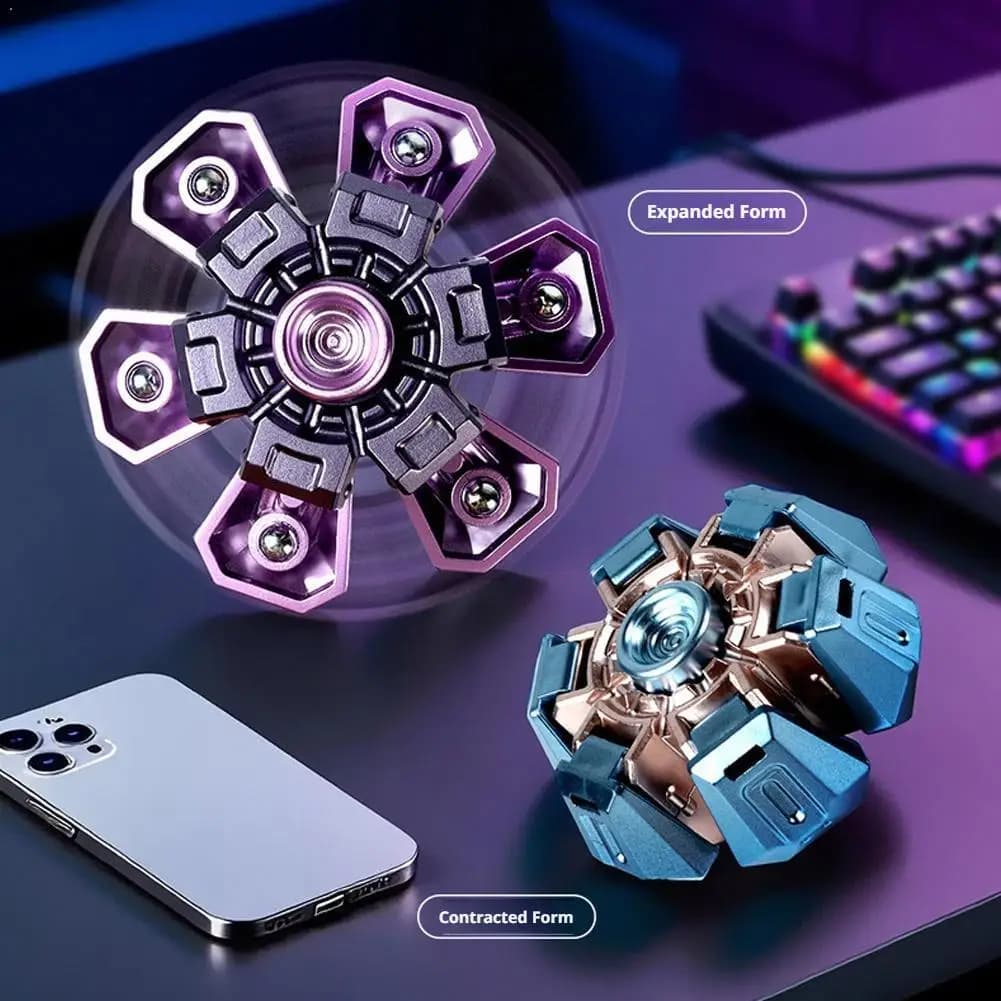 Transformable Finger Mecha Fidget Spinner Stress Relief Telescoping Hand Spinner Toys Mechanical Transformation Fidget Toy