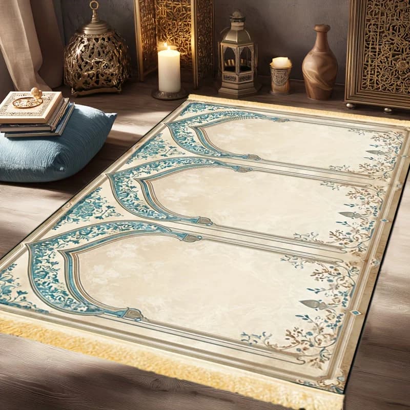 Luxury Islamic Prayer Carpet VIKAMA - Anti-slip Foldable Prayer Mat, ideal for large gatherings and group prayers