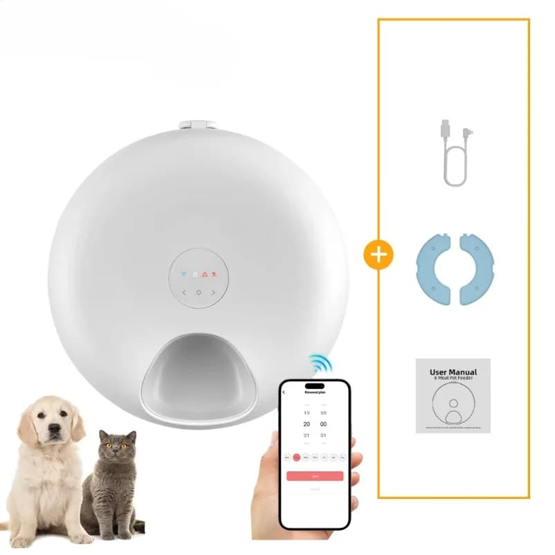 Alimentatore automatico ricaricabile per cibo umido per gatti e cani Dispenser per cibo umido Samart Ciotola per cibo umido per alimentazione temporizzata per animali domestici