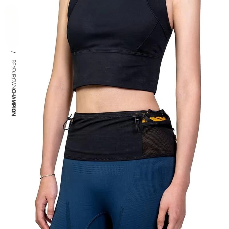 Sports Waist Pack with Water Bottle Holder Professional Marathon Fanny Pack, Portable Waist Bag for Running Cycling and Outdoor
