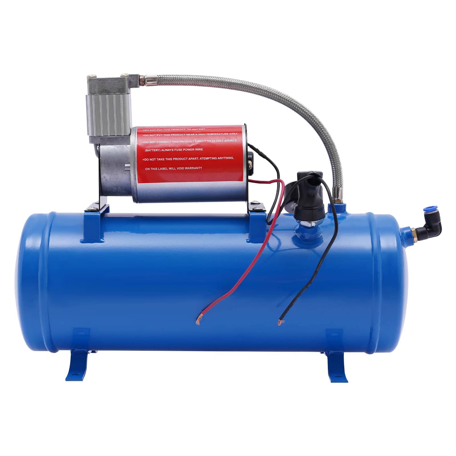 Compressore d'Aria, Gonfiatore Portatile per Pneumatici Auto 6L Blu DC 12V, Pompa Universale per Pneumatici 100PSI, Arresto Automatico della Pressione 8 Bar