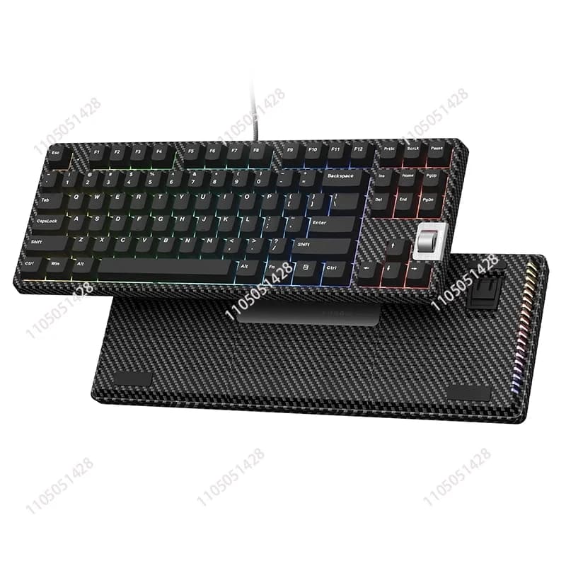 F87 Noce 75% Tastiera meccanica da gioco cablata Tastiera da programma retroilluminata stampata lateralmente con interruttore bianco prelubblicato per PC