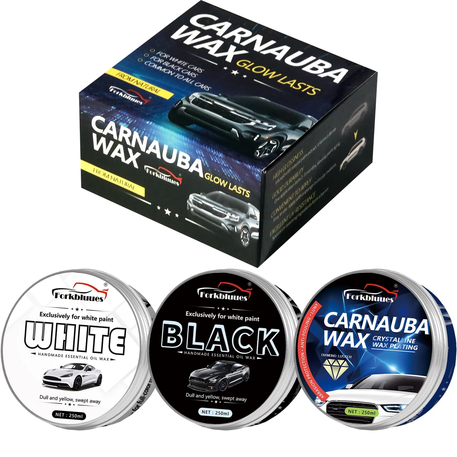 Set di placcatura in cristallo di cera per auto Strato di cera dura lucida che copre la vernice Formula di rivestimento superficiale Pellicola impermeabile Pasta per lucidatura per auto
