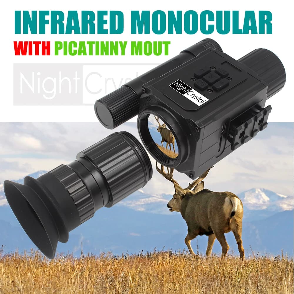 Cannocchiale da puntamento monoculare per visione notturna all-in-one con registrazione HD 1080P, zoom digitale 5x, Megaorei M5 NK008 NightCrystal M6