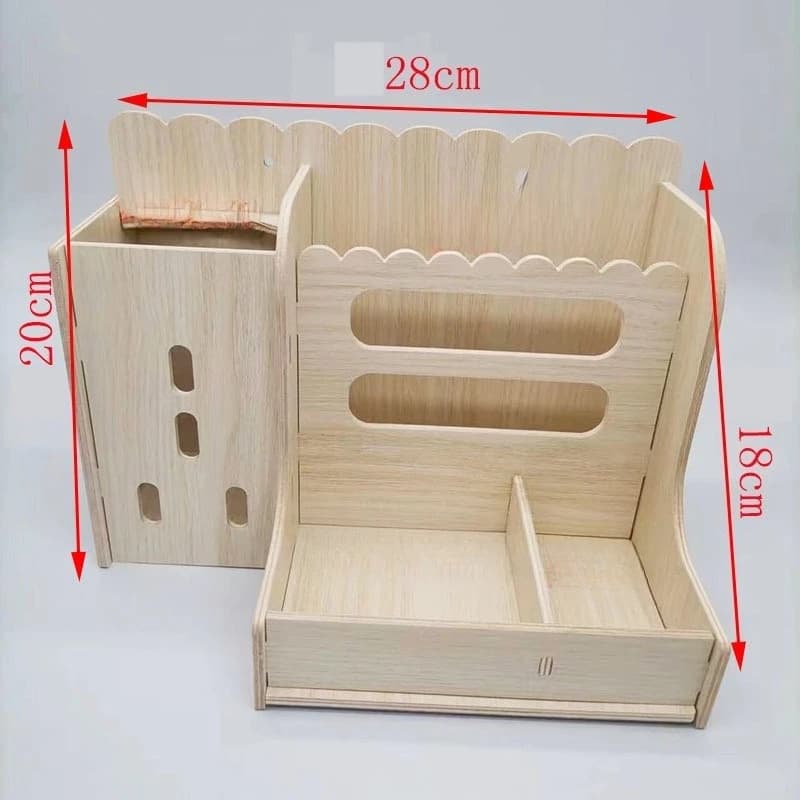 Ciotola in legno per conigli e porcellini d'India (Totoro, Dutch Pig) con supporto per erba e funzione multiuso