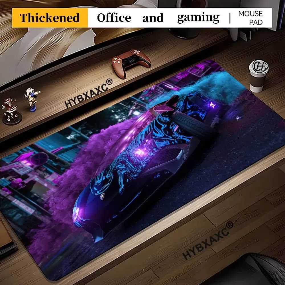 HD Futuristic Gaming Mouse Pad Sports Car Mouse Pads 400X900MM Offices Accessories Gamer Luminous Mousepad LED HD Print Deskmat
