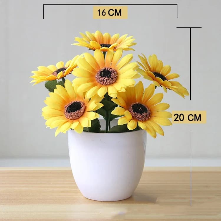 Small Artificial Plants in Table Decoration Vase, Fin Plastic Sheet Set 16-20cm 18-24cm