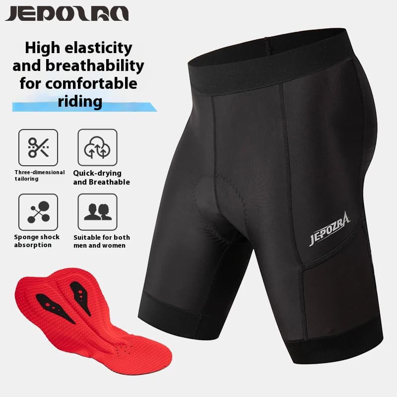 JEPOZRA Men's cycling shorts 2 pockets Cycling shorts Summer Road bikes Short MTB shockproof shorts padded 3D riding clothing