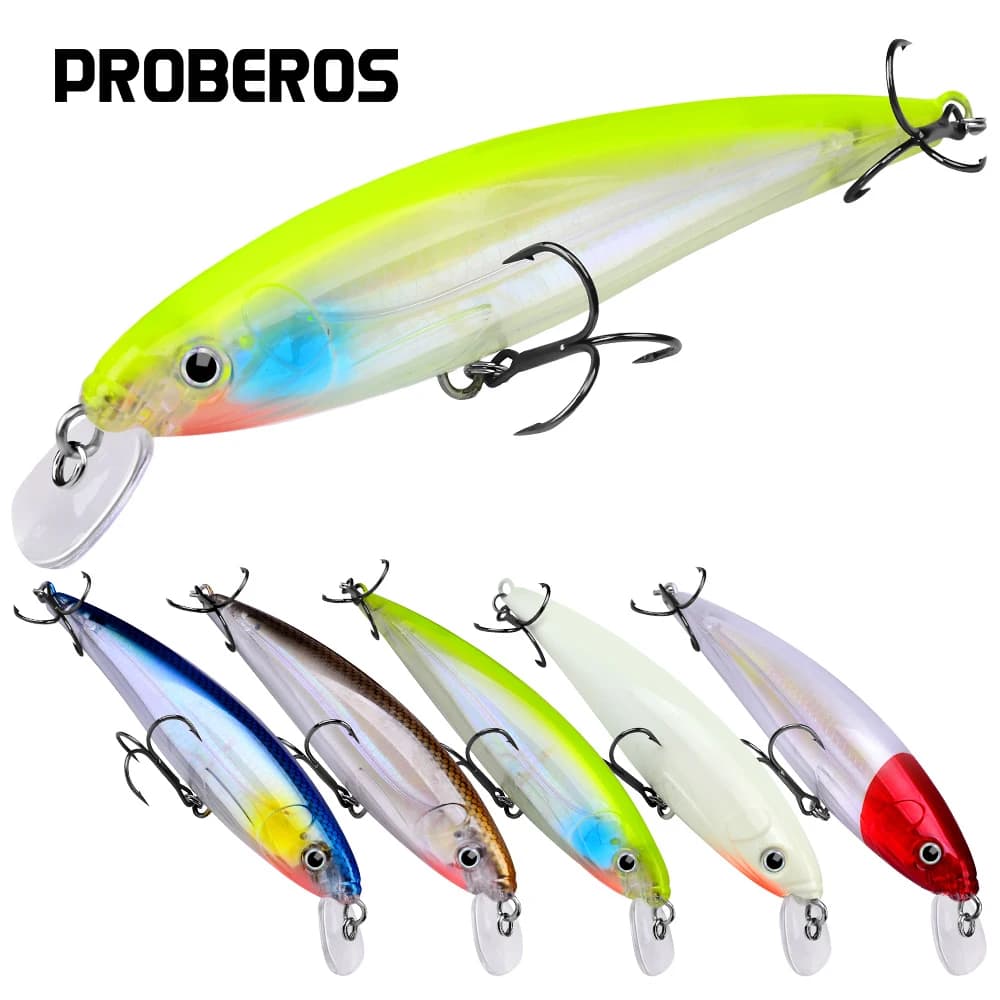 PROBEROS 5pcs 6.3 pollici/0.41oz Floating Bionic Minnow Lure, Long Casting Plastic Hard Bait con ancoretta, accessorio per la pesca