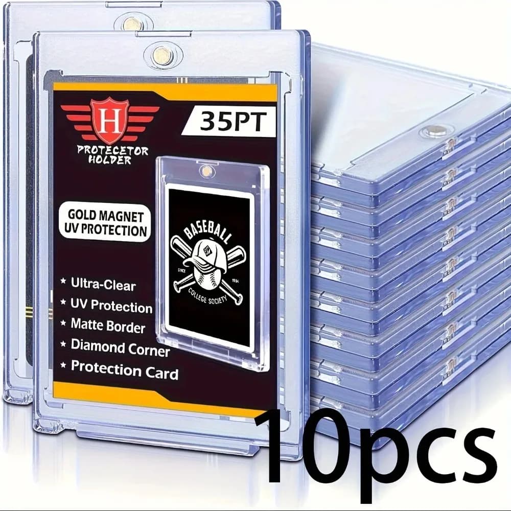 2027 New 35pt One-Touch Magnetic Card Storage Box - Transparent Acrylic Hard Plastic Protector Sleeve for Sports Cards,