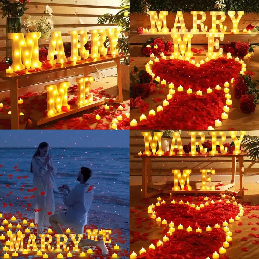 Luminaria a LED Rossa con 4000 Petali di Rosa e 72 Luci Tealight, Decorazione Romantica Alimentata via USB per San Valentino, Fidanzamenti e Matrimoni