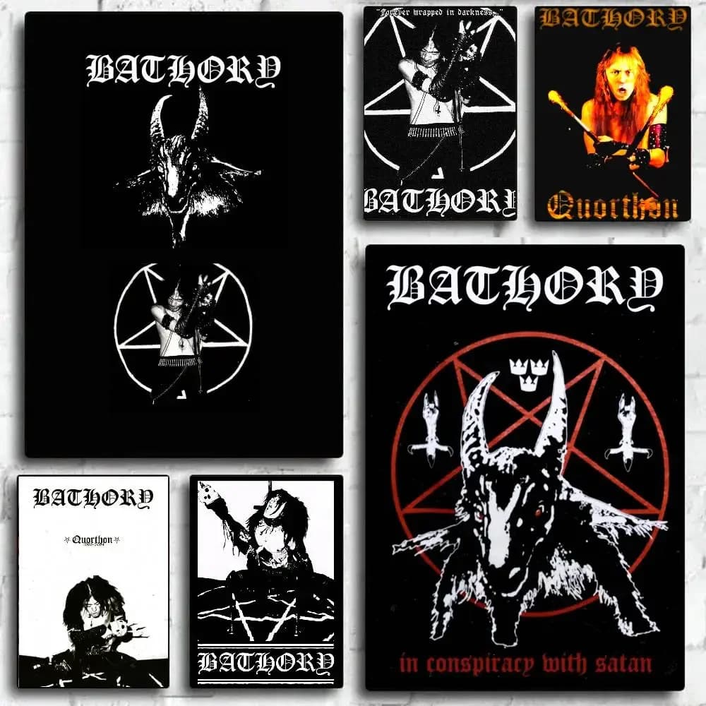 Bathory Quorthon Retro Metal Music Band Poster Art for Wall Decor Living Room Home Restaurant K