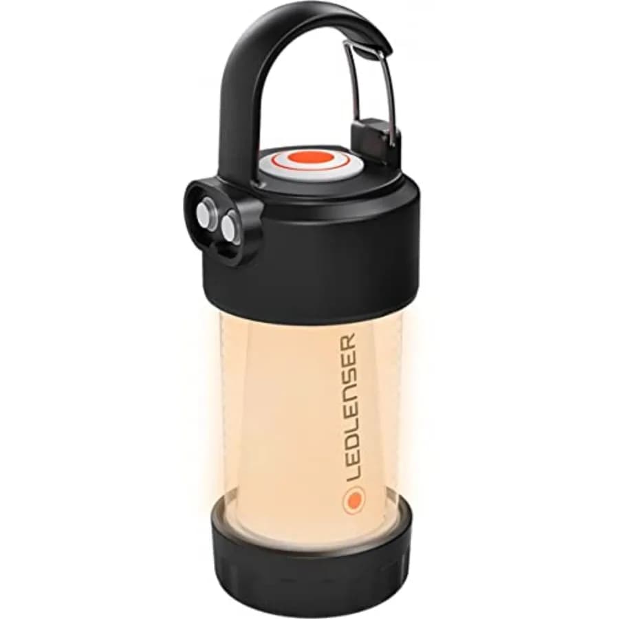 Lanterna Ricaricabile ML4 a Luce Calda - Nera, 300 Lumen, Certificata IP66, Lampada Frontale Intelligente, Lanterna d'Emergenza con Supporto Flessibile per Campeggio