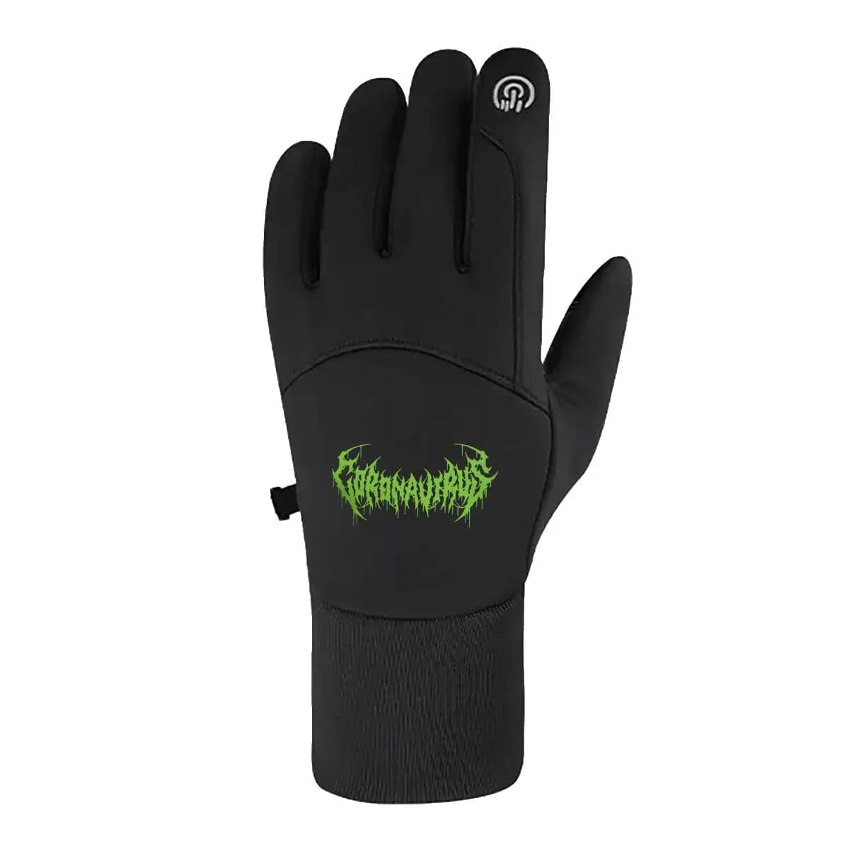 Guanti da ciclismo artistici con logo in metallo gocciolante verde Guanti da bicicletta con touch screen primaverile e autunnale