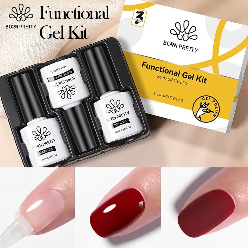 BORN PRETTY 10ml Base Gel Super Top Coat 1/2/3 pezzi Kit smalto gel per unghie Set Ultra lucido temperato Top Coat opaco Top