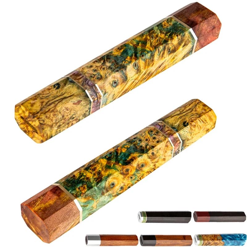 Coltello ottagonale in legno manico taglio frutta intaglio Paring coltelli damasco giapponesi manico appassionati di cucina sostituire gli accessori