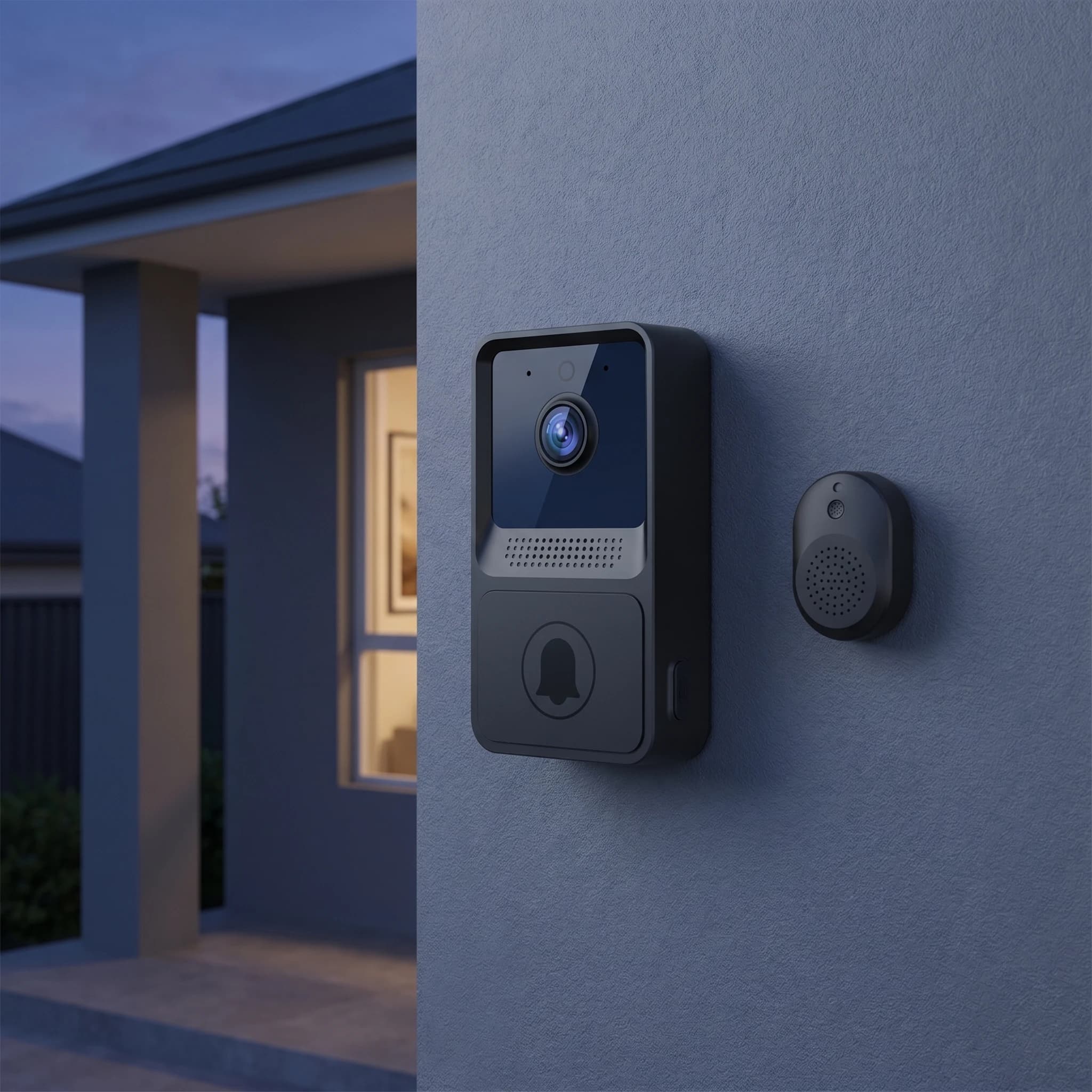 Campanello WiFi Intelligente con Citofono Bidirezionale, Visualizzazione Remota, Sistema di Sicurezza Wireless con Pulsante a Muro