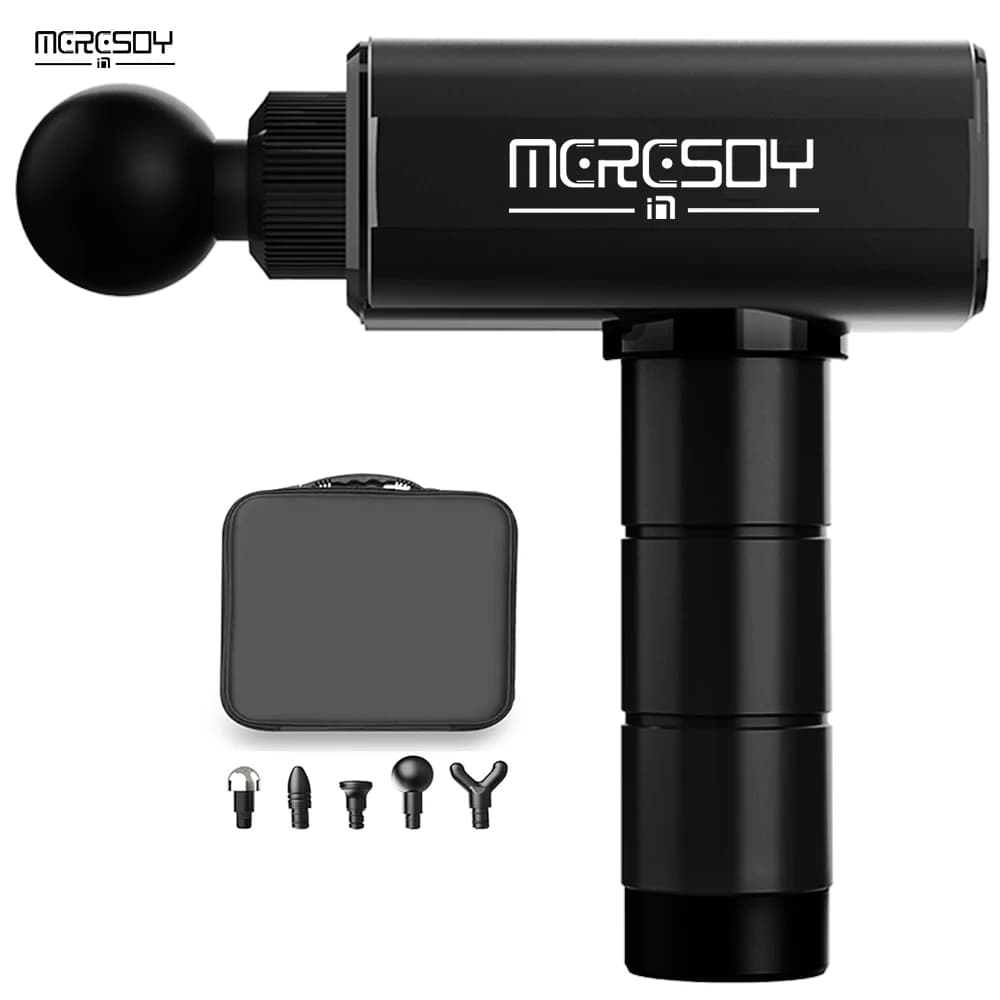 Meresoy Electric Massage Gun, Manual Activator for 4 Level Vertebral Column, Chiropractic Correction Tool with Four Massage Heads