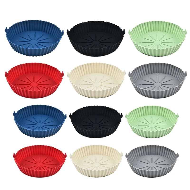 100Pc Rotonda Sostituzione Friggitrici Ad Aria Forno Teglia Pollo Fritto Cestino Zerbino Friggitrice Ad Aria Pentola In Silicone Grill Pan Accessori Da Cucina