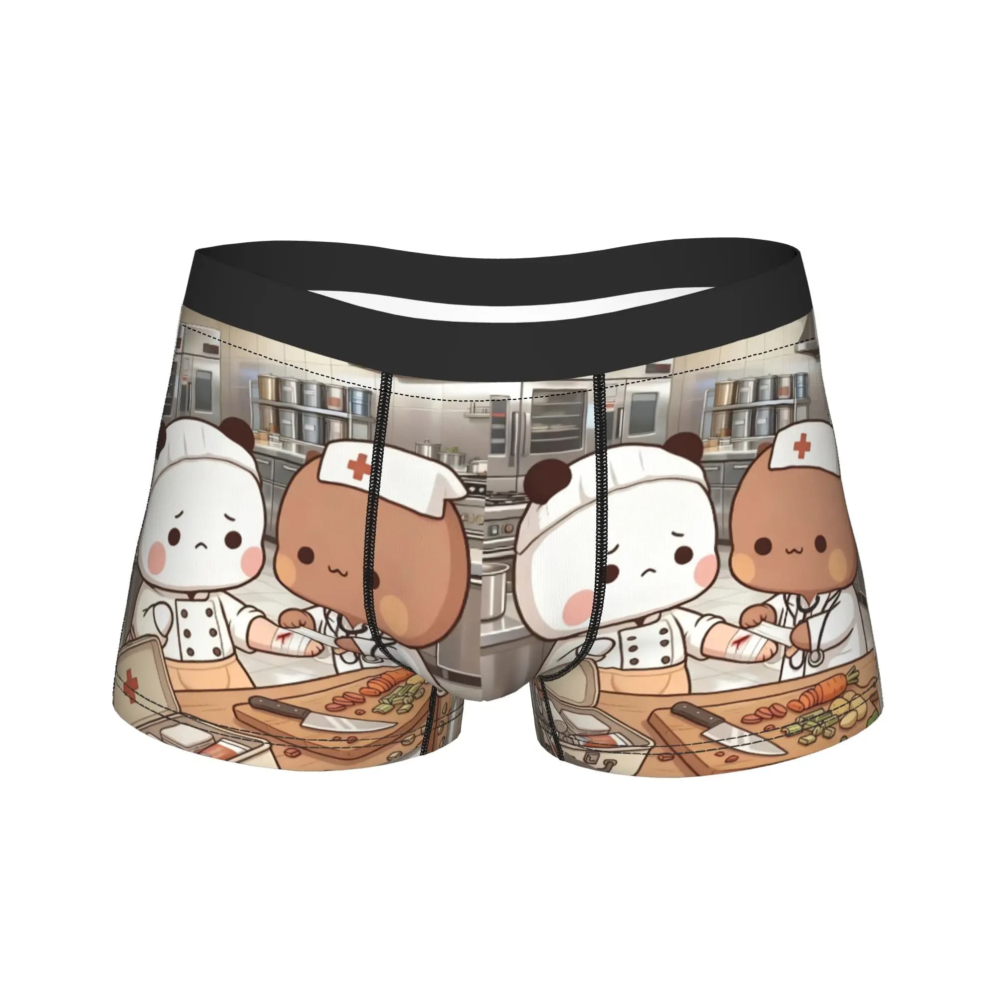 Bubu Dudu Cute Cartoon Bear Underwear Men's Shorts Briefs Comfortable Boxer Shorts Quality Printed Large Size Underpants