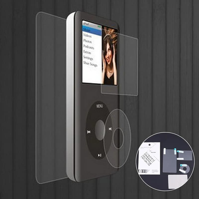 Pellicola Protettiva Trasparente per iPod Classic 6a 7a Generazione 80GB 120GB 160GB Set Pellicole Protettive - Schermo + Giradischi + Cover Posteriore