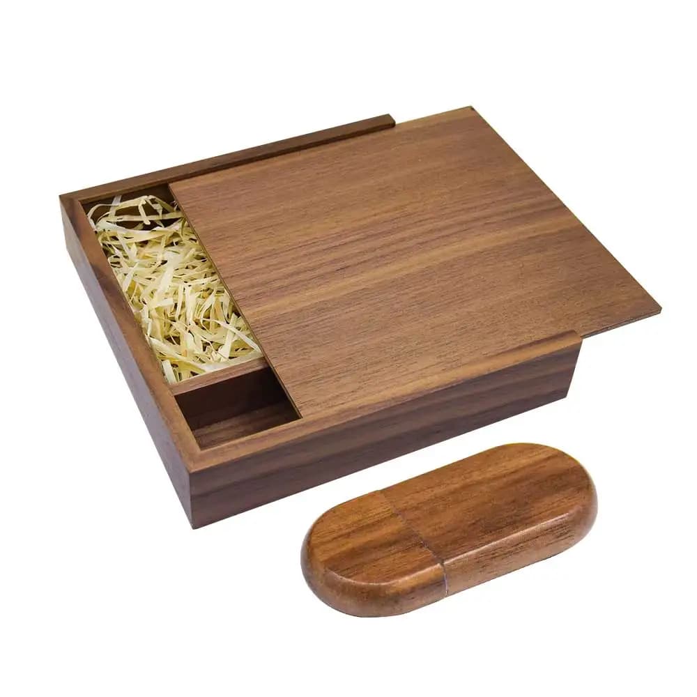 Scatola porta foto in legno con logo personalizzato gratuito, chiavetta USB 2.0 da 32GB, memory stick da 64GB, regalo di nozze creativo, penna USB in cristallo da 4GB
