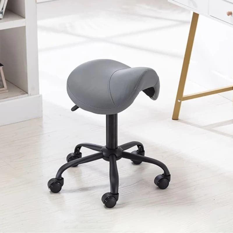 Sgabello a sella girevole a 360° per salone di bellezza ° Sedia Girevole Idraulica Ergonomica per Dentisti, Sgabello Anti-Fatica per Salone con Cuscino in PU